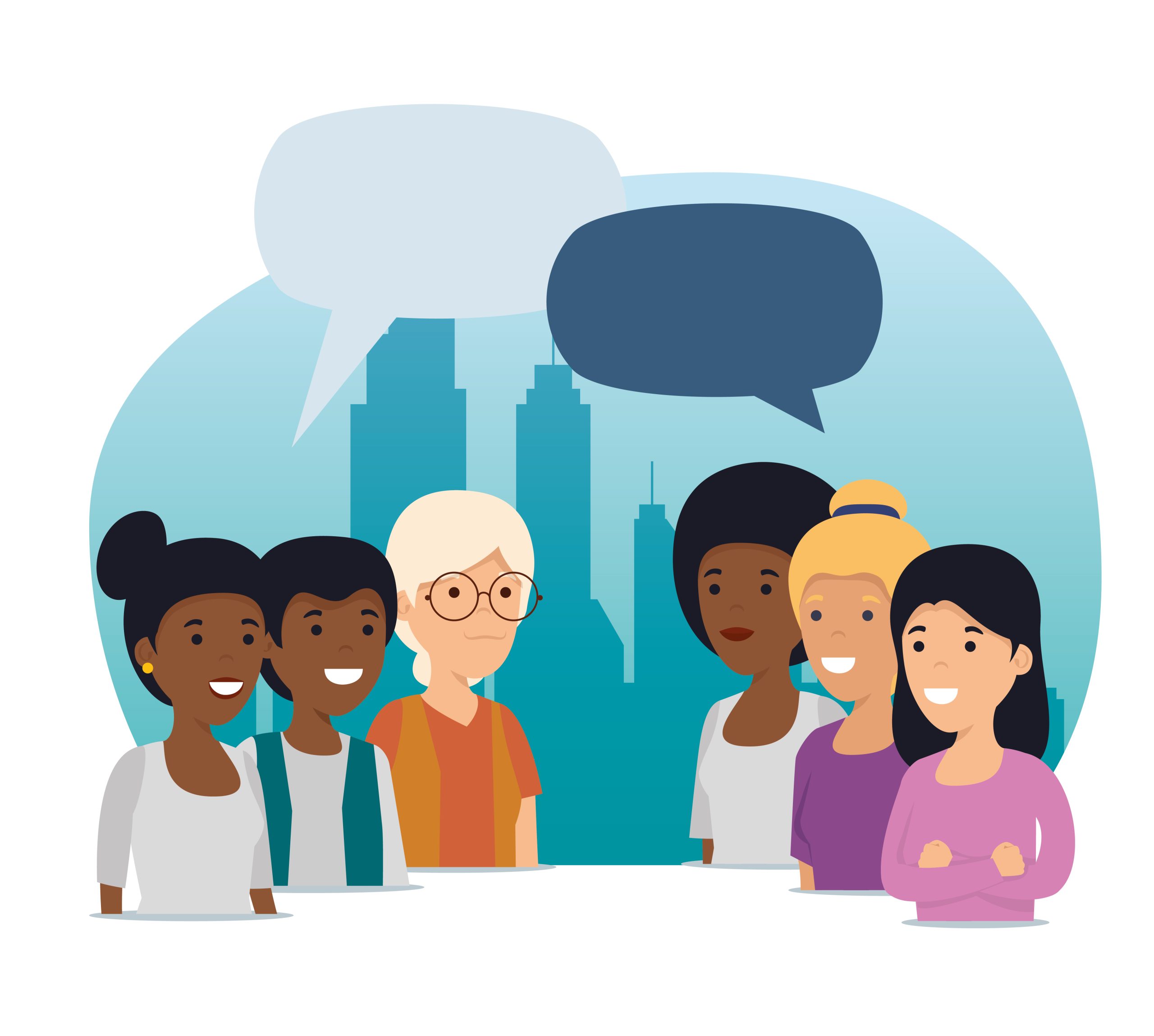 community people friends with social collaboration